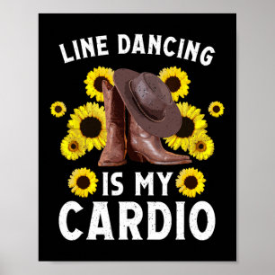 Poster Amusant Line Dancing Art Pour Femmes Hommes Line D