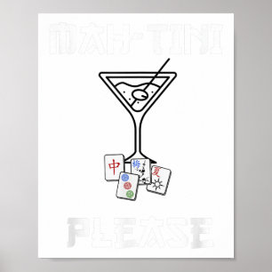 Poster Amusant Mahjong Mah-tini Queue de Marée Mahjong