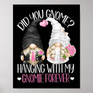 Poster Amusant Mariage Groom Bride Gnome Pun Hanging Avec