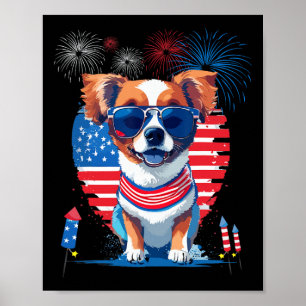 Poster Amusant mignon Amoureux des chiens chiot fête 4 ju
