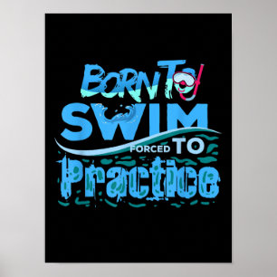Poster Amusant nage Cadeau design nage