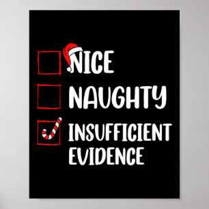 Poster Amusant Nice Naughty Preuve insuffisante Santa Cla