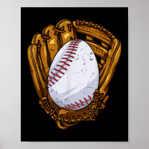 Poster Amusant Oeuf de Pâques Baseball Chasse d'Oeufs de 