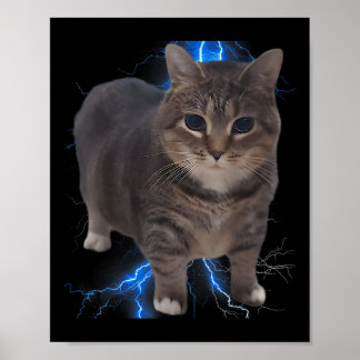 Poster Amusant Oiia Oiia rotation de chat mème chat Brain