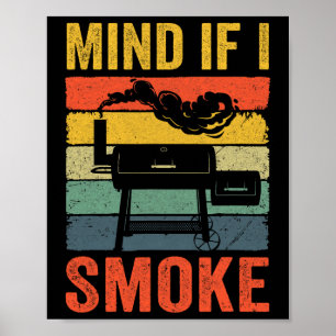 Poster Amusant Retro Bbq Fumeur Chef Papa Mince Si Je Sm