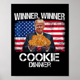 Poster Amusant Trump Conception de Noël Gagnant Cookie