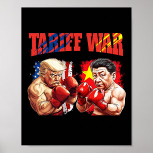 Poster Amusant Trump Vs Xi Jinping Boxing Boxing Match