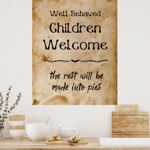 Poster Amusant Vintage Halloween Welcome Children