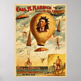 Poster amusant WPA, Bicycle Parachute Drop