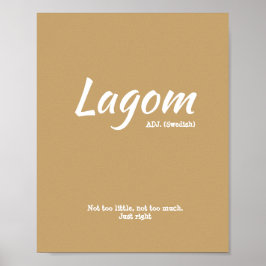 Poster amusant Yellow Swedish Lagom Définition