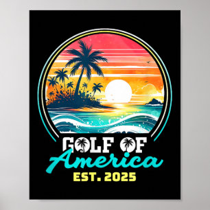 Poster Amusante Amérique des Etats-Unis Chemise Golfe des