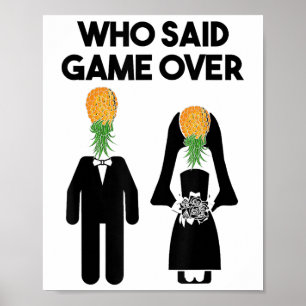 Poster Amusante ananas Swinger cadeau Mariage mariée Groo