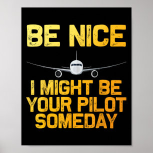 Poster Amusante Conception Pilote Pour Hommes Femmes Avio