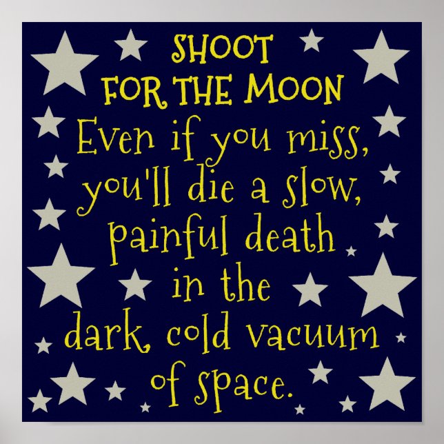 Poster Amusante Lune Démotivationnelle (Devant)
