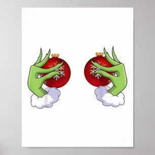 Poster Amusante Mignonne Coeur de Noël Mains Style Famill