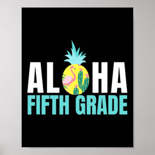 Poster Amusants Aloha Cinquième Année Retour À L'École En
