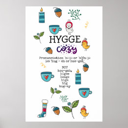 Poster Amusants Comment DIRE HYGGE Funny Cosy Folk Art Do