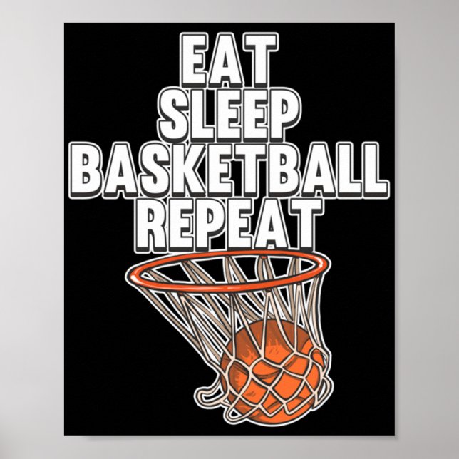 Poster Amusants Manger Sleep Basketball Répéter Sports Co (Devant)