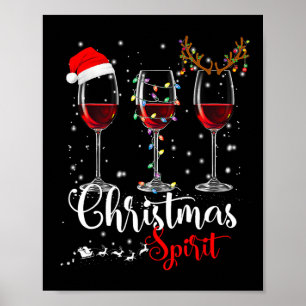 Poster Amusants Noël Esprits Verres De Vin Noël Vacances