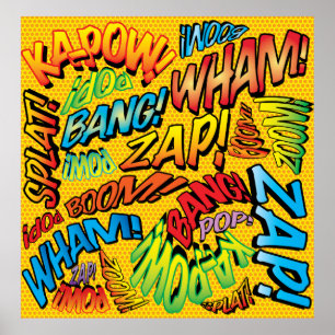 Poster Amusants Sons de Bande Dessinée Rétro Pop Art