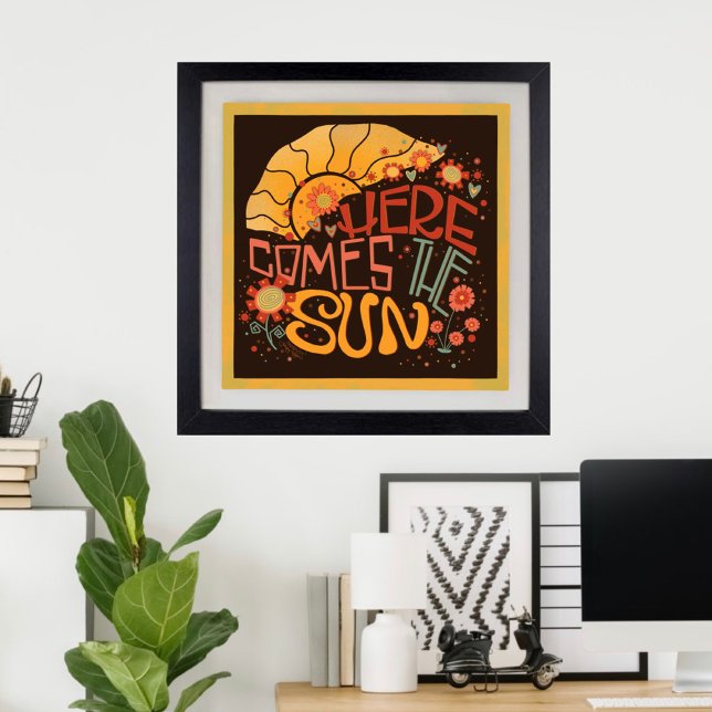 Poster Amusants voici le soleil mignon Inspirivity (Créateur téléchargé)