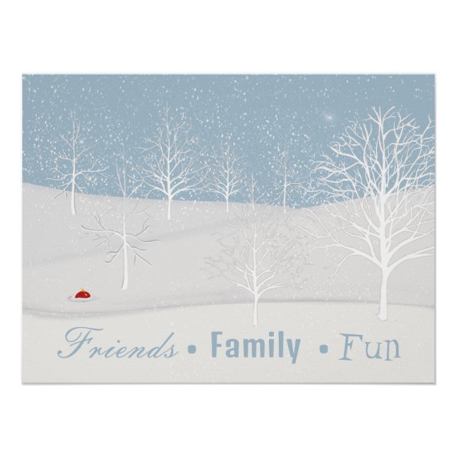 Poster Amusement de la famille des amis d'hiver (Devant)