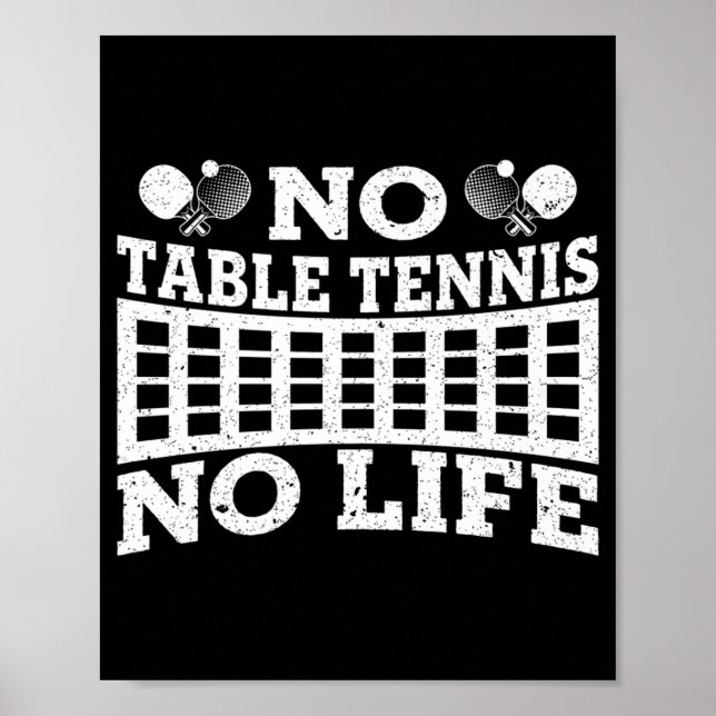 Poster Amusement Pas De Table Tennis Pas De Vie Ping Pong (Devant)