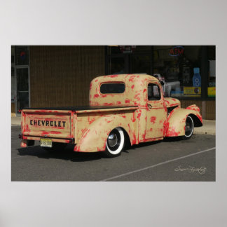 POSTER AMUSER VINTAGE CHEVY TRUCK