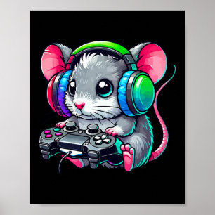 Poster Amuseur de souris amateur de jeux vidéo joueur de