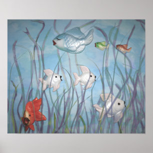 Poster amusez-vous avec le poisson de la marque