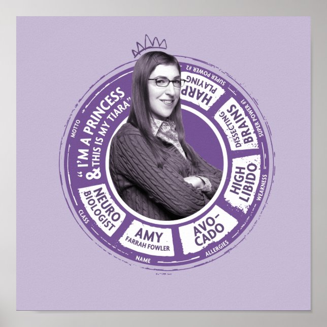 Poster Amy Farrah Fowler - Graphique d'informations (Devant)