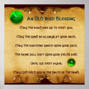 Poster An Old Irish Blessing Parchment, Square