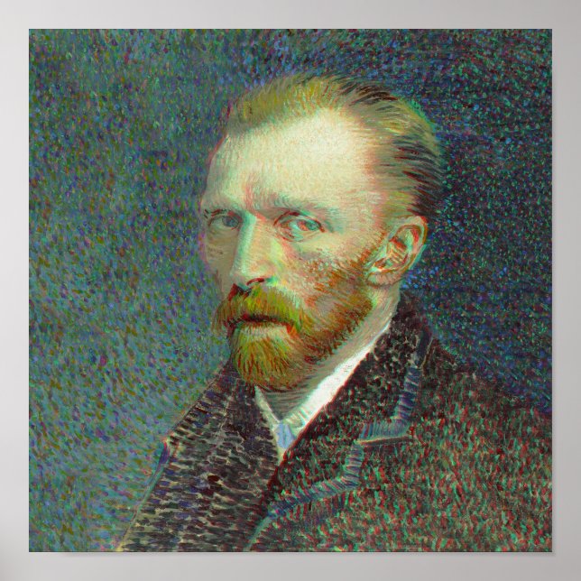 Poster Anaglyph 3D Vincent van Gog Autoportrait (Devant)