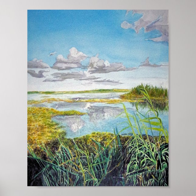 Poster Anahuac, Texas Aquarelle (Devant)