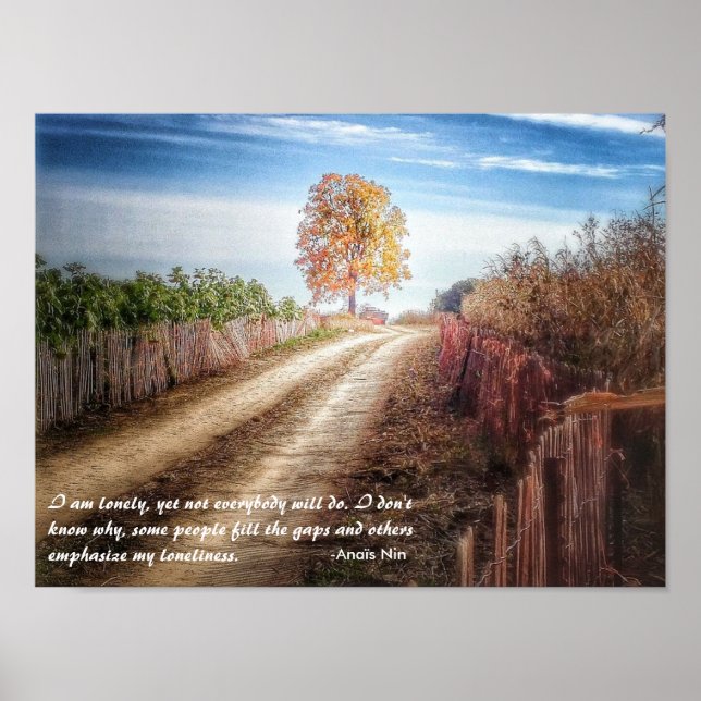 Poster Anais Nin cite sur la solitude : le magnifique art (Devant)