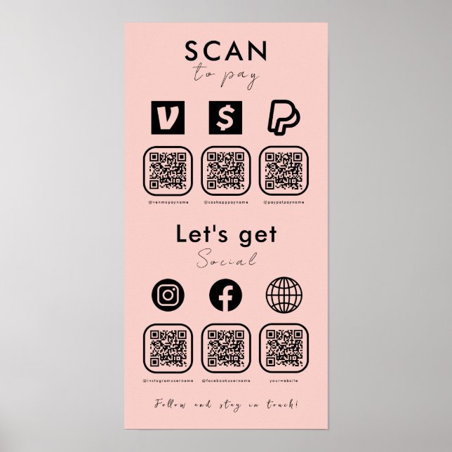 Poster Analyse de code QR multiple pour payer les médias  (Devant)