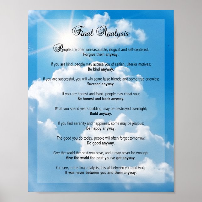 Poster Analyse finale : "Faites-le de toute façon" (Devant)