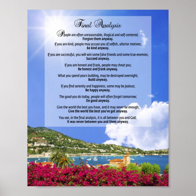 Poster Analyse finale : "Faites-le de toute façon" (Devant)