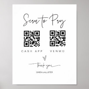 Poster Analyser le code QR Signer barre de Mariage Valet 
