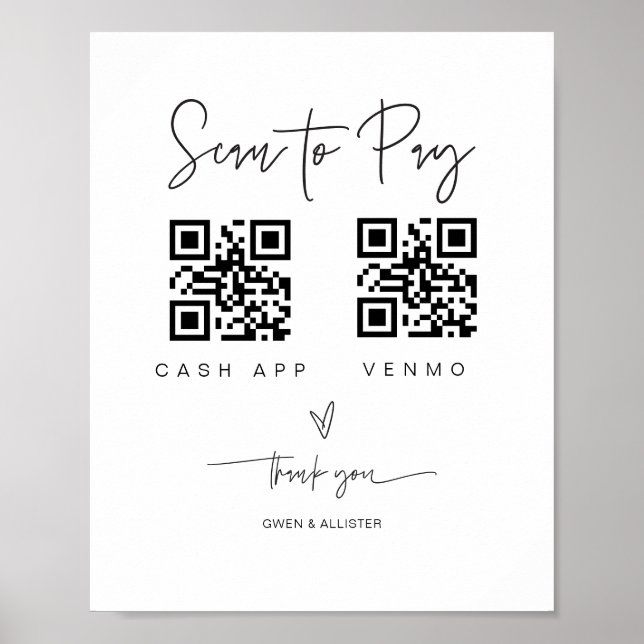 Poster Analyser le code QR Signer barre de Mariage Valet  (Devant)