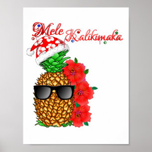 Poster Ananas de Noël Mele Kalikimaka