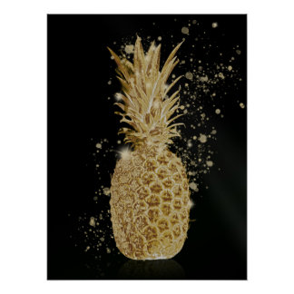Poster Ananas dorés