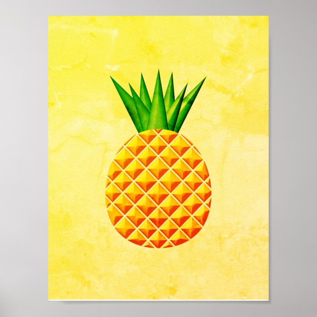 Poster Ananas En Jaune Et Vert (Devant)