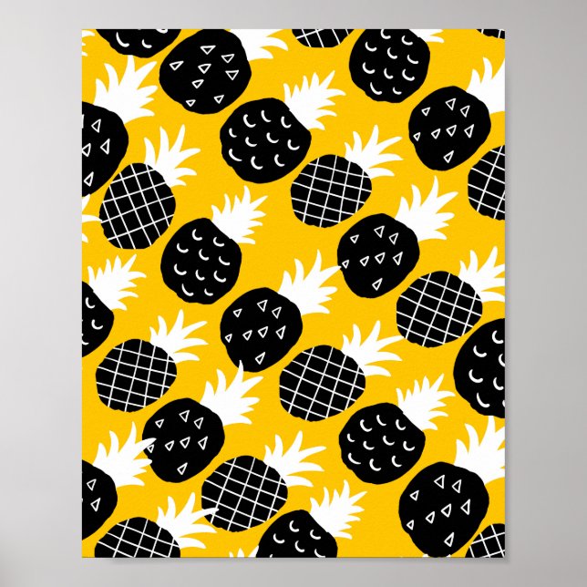 Poster Ananas noir (Devant)