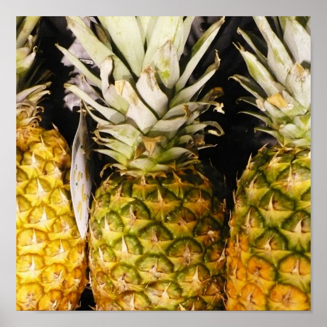 Poster Ananas x trois (Devant)