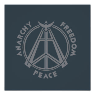 Poster Anarchie, liberté et paix : Symbole d'anarchie mod