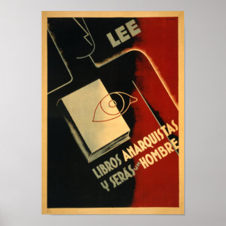 Poster anarchiste de guerre civile en Espagne - Li