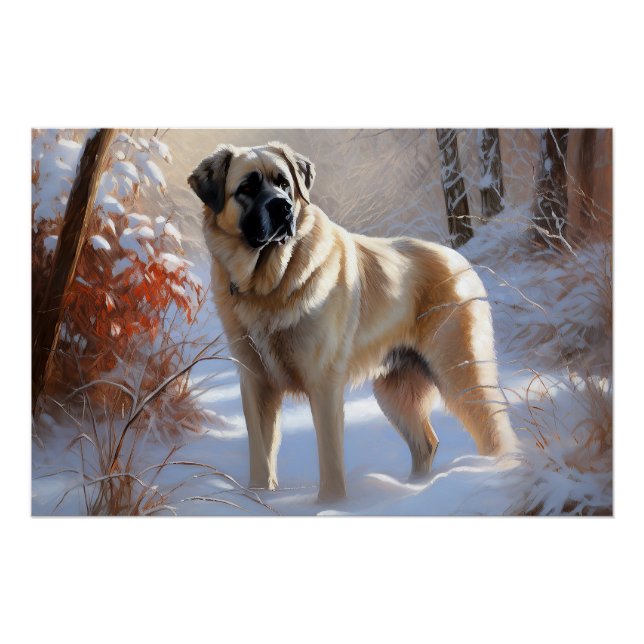 Poster Anatolian Shepherd Qu'il neige Noël  (Devant)