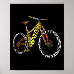 Poster Anatomie de vélo Vélo de montagne Mtb Pièces Vélo
