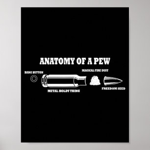Poster Anatomie d'un banc - blague graphique de balle drô